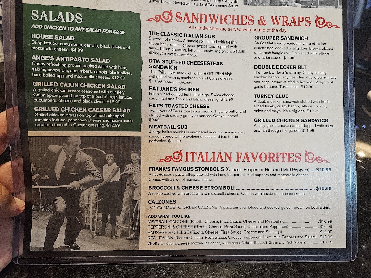 Frank & Tony's Place Menu - Image 1
