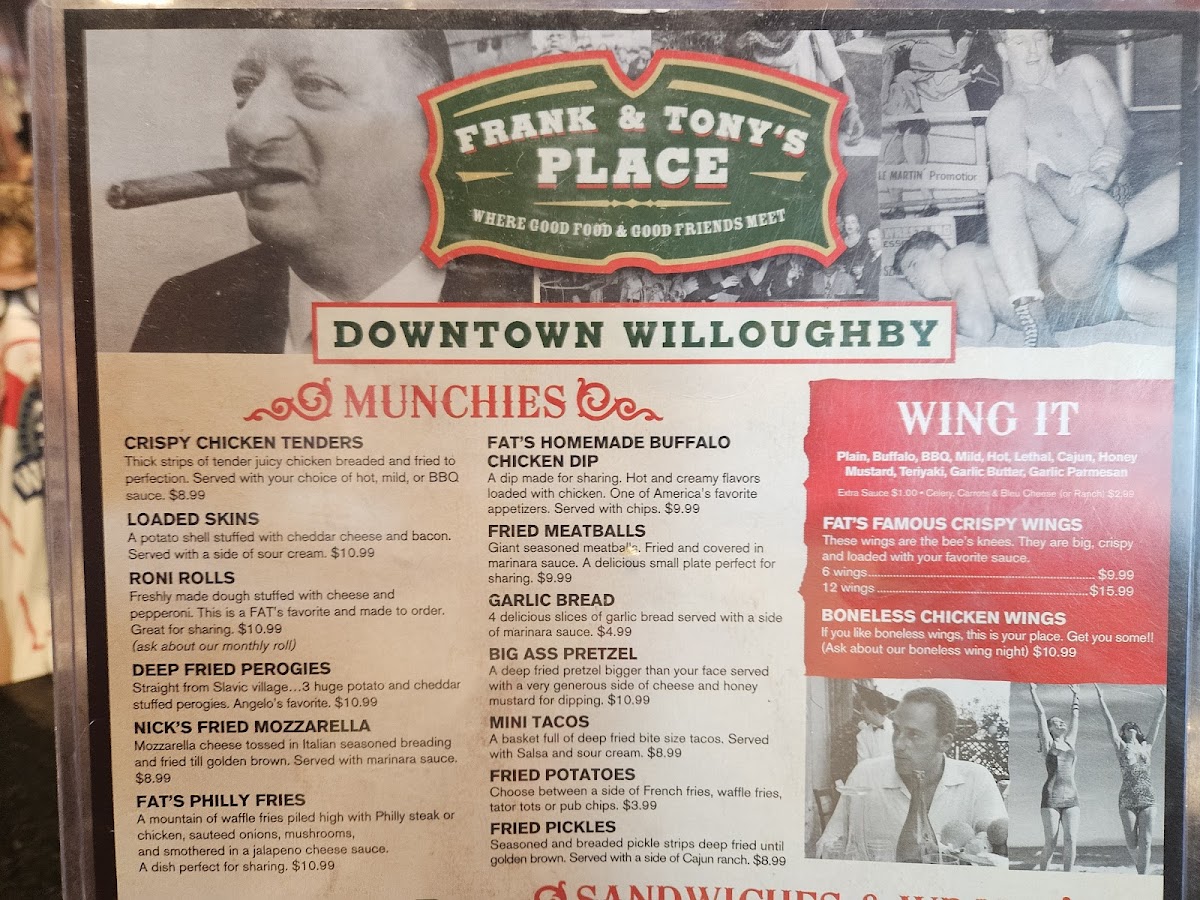Frank & Tony's Place Menu - Image 2