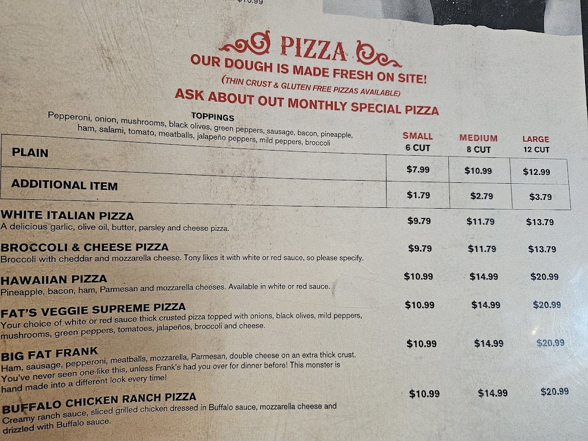 Frank & Tony's Place Menu - Image 3